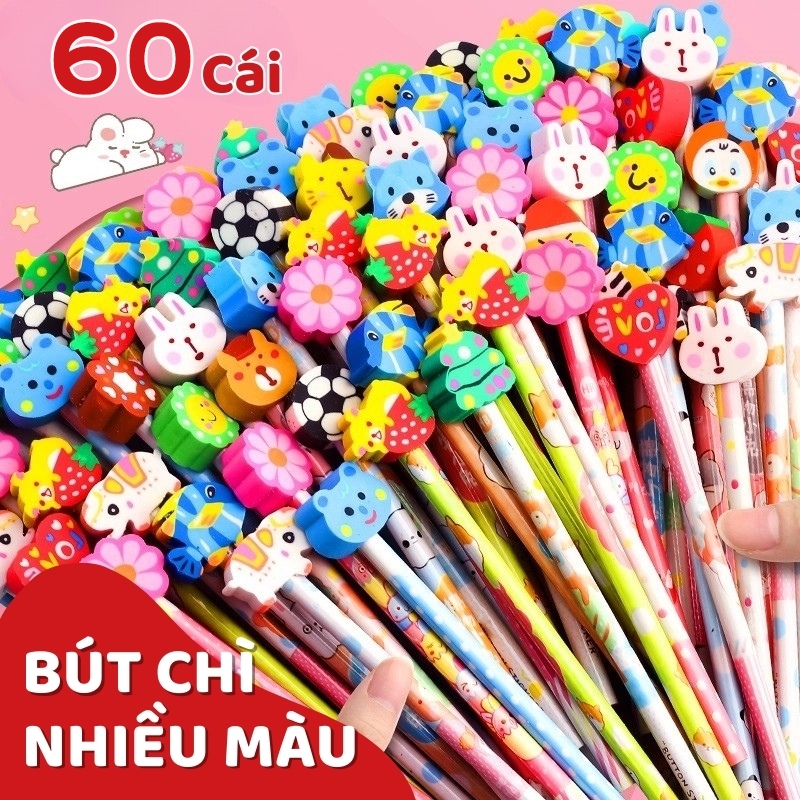 Bút Chì Hoạt Hình Có Tẩy - Bút Chì Gỗ Chất Lượng Cao, Ruột Chì Bền Chắc, Nét Rõ Ràng, Mẫu Mã Đa Dạng