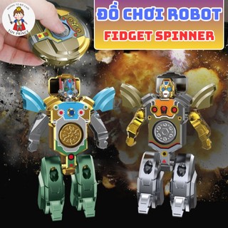 Đồ Chơi Con Quay Robot Tank Fidget Spinner Biến Hình Xe Tank Rùa Khủng Long 2In1 Giảm Căng Thẳng Đầu Xe Xoay 360 Độ