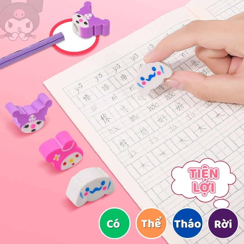 Bút Chì Có Tẩy Mini Hoạt Hình - Bút Chì Gỗ Học Sinh Không Độc Hại, Ruột Chì Nét Đậm, Dễ Viết, Ít Gãy