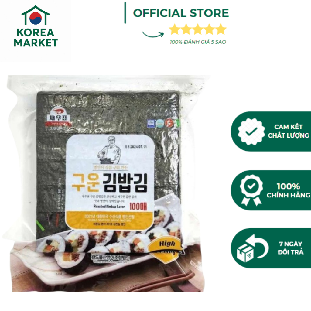 Rong biển cuộn cơm, shushi, Kimbap Hàn Quốc 100 lá | Shopee Việt Nam