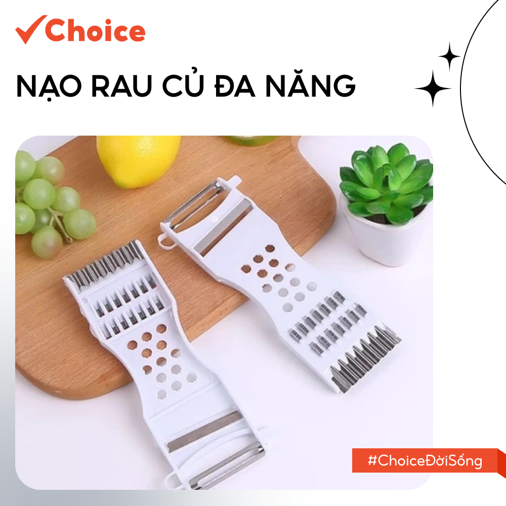 [Choice] Nạo Rau Củ Đa Năng LS1-2821-62 Bào Sợi, Gọt Vỏ Trái Cây, Nhựa PP Bền Đẹp