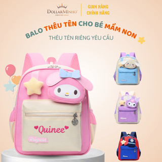 (Thêu Tên) Balo Mẫu Giáo Trẻ Em Dễ Thương Có Ví Mini Nhân Vật, Đi Học Đi Dã Ngoại Tiện Lợi
