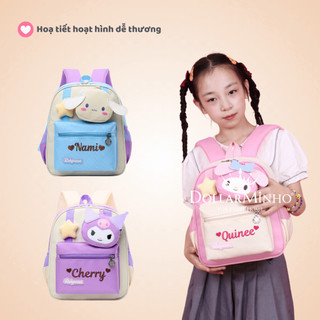 (Thêu Tên) Balo Mẫu Giáo Trẻ Em Dễ Thương Có Ví Mini Nhân Vật, Đi Học Đi Dã Ngoại Tiện Lợi
