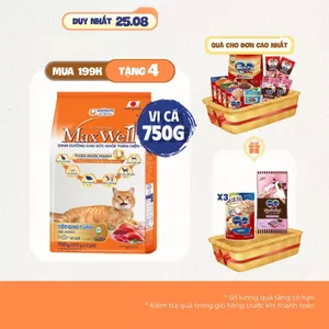 Thức ăn hạt cao cấp cho mèo khỏe toàn diện, tốt cho thận Max Well từ Nhật Bản -Vị gà/cá 1.5kg