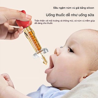 Youkebei Dụng cụ cho bé uống thuốc ống hút sữa cho bé chốsữa chống sặc có đầu silicon mềm 3 chi tiết tiết kèm hộp đựng