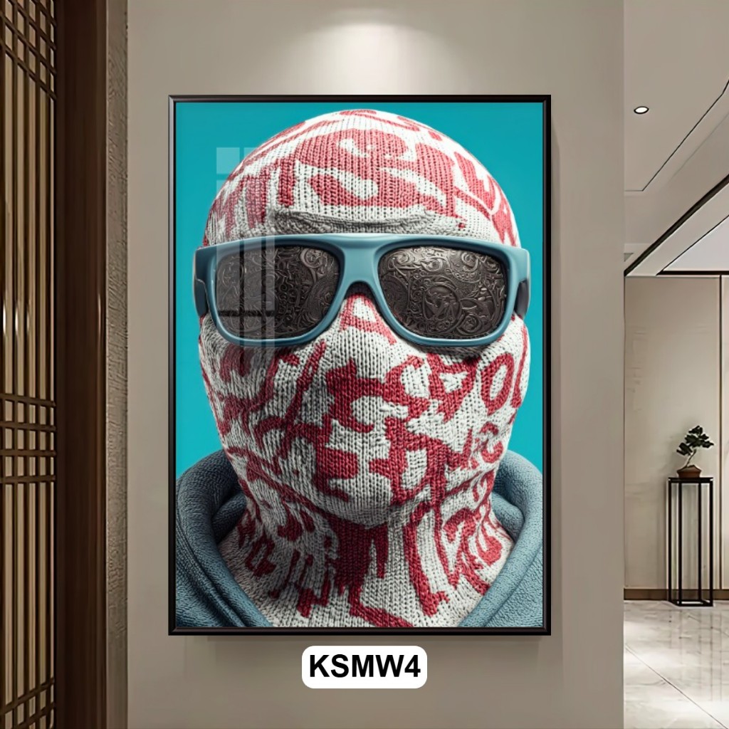 Tranh Tráng Gương Nghệ Thuật Ski Mask Phong Cách Carpetman - Tranh Treo Tường Nghệ Thuật Decor Tiệm Xăm, Hớt Tóc Barber