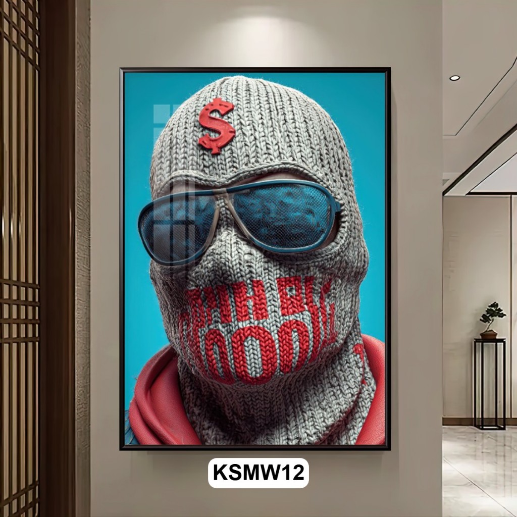 Tranh Tráng Gương Nghệ Thuật Ski Mask Phong Cách Carpetman - Tranh Treo Tường Nghệ Thuật Decor Tiệm Xăm, Hớt Tóc Barber
