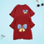 Áo Thun Cộc Tay Trẻ Em – In 2 Mặt Hình Nơ 3 Màu Xanh Vàng Đỏ Dễ Thương, Chất Vải Cotton Mềm Mịn Co Giãn, Mát Mẻ Cho Bé M