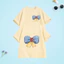 Áo Thun Cộc Tay Trẻ Em – In 2 Mặt Hình Nơ 3 Màu Xanh Vàng Đỏ Dễ Thương, Chất Vải Cotton Mềm Mịn Co Giãn, Mát Mẻ Cho Bé M