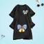 Áo Thun Cộc Tay Trẻ Em – In 2 Mặt Hình Nơ 3 Màu Xanh Vàng Đỏ Dễ Thương, Chất Vải Cotton Mềm Mịn Co Giãn, Mát Mẻ Cho Bé M