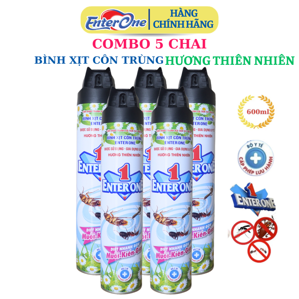(Hàng chính hãng)Combo5 Chai Xịt Côn Trùng EnterOne Hương Hoa Thiên ...