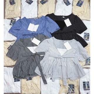 [KÈM ÁO QUÂY] Áo babydoll cổ tròn tay Ngắn thắt dây nơ nhẹ nhàng xinh xắn chất thô hàn loại đẹp