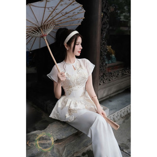Sét áo tơ gấm hoa+quần dài kèm bờm 💯💝đi CHƠI, đi LÀM ,đi du lịch sang chảnh, xinh XINH đẹp tuyệt vời !!😘