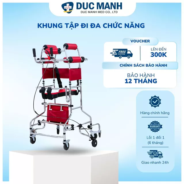 Khung tập đi cho người bệnh - Khung tập đi đa chức năng - Xe tập đi cho người bệnh