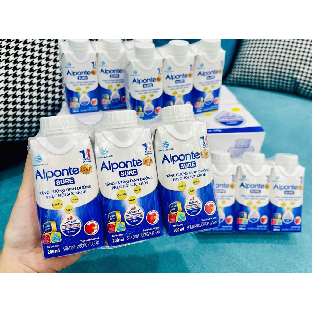 Sữa pha sẵn Alponte Gold Sure hộp 200ml 1 thùng 24 chai
