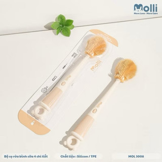 Cọ Rửa Bình Sữa Silicone Molli 4 Chi Tiết - Bộ Cọ Vệ Sinh Bình Sữa