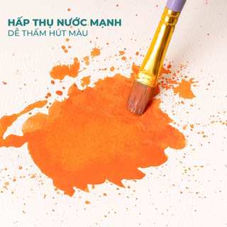 Tập 20 Tờ Giấy Vẽ Màu Nước GLOBAL ART 350GSM/300GSM Siêu Cứng Giấy Vẽ Vân Cold Cao Cấp Hợp Mọi Màu