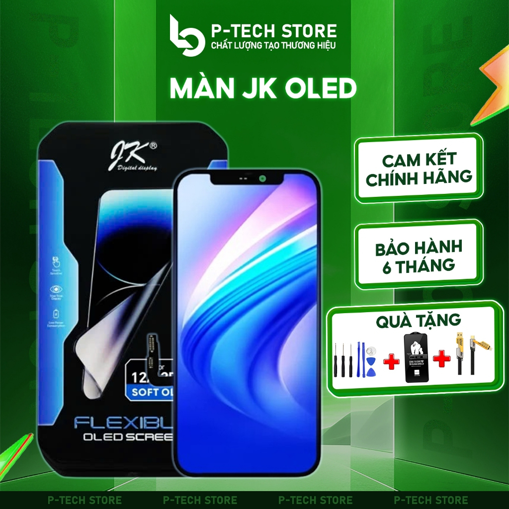 Màn Hình JK Thay Thế Cho IP, Hàng Ép Được Kính, Phôi Dẻo, Hiển Thị Sắc Nét, Cảm Ứng Mượt Mà. Dùng Từ X Đến 17promax
