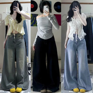 Quần Jean Ống Rộng Suông Ver 3 Nam Nữ MIAA chất liệu Denim form phong cách trẻ, Quần bò ống rộng nữ ống rộng 33cm