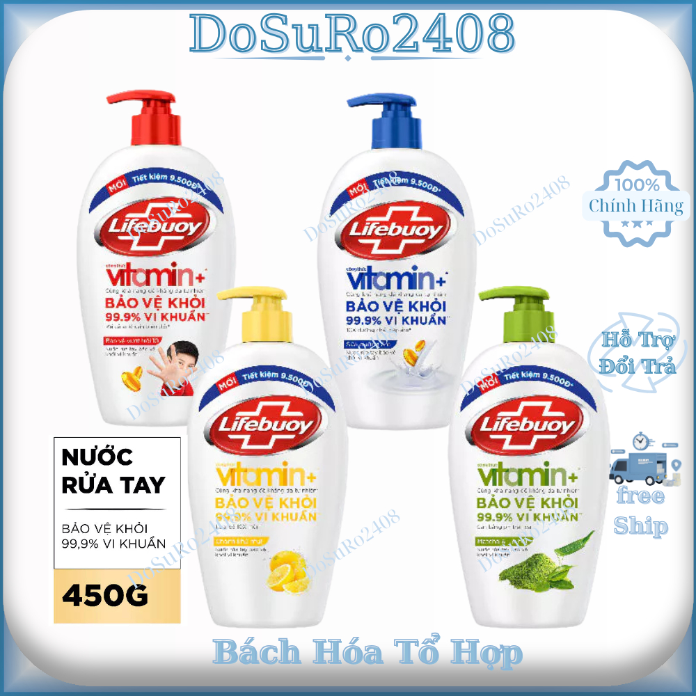 Nước rửa tay Lifebuoy 450g bảo vệ khỏi vi khuẩn 99,9%