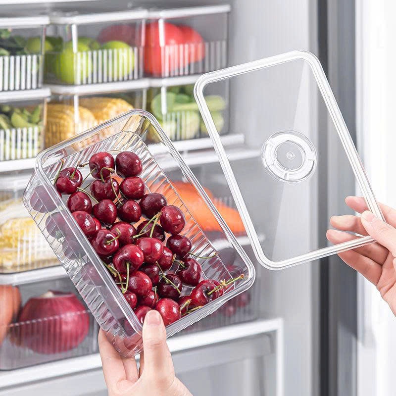 Bộ 3 Hộp Nhựa Đựng Thực Phẩm Tủ Lạnh Tiện Lợi, Hộp Bảo Quản Có Vòng Ghi Ngày Thông Minh