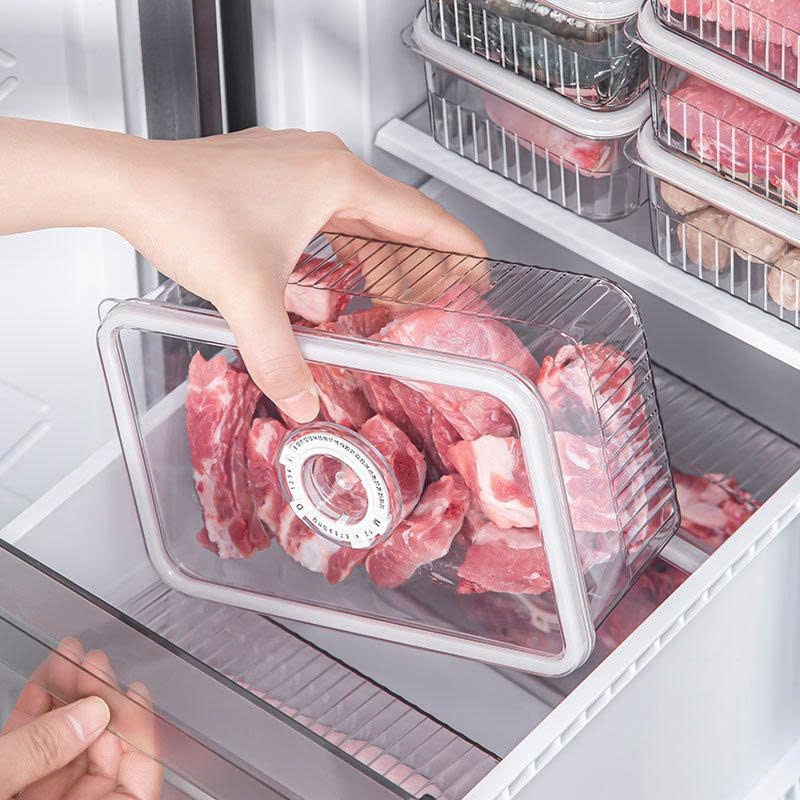 Bộ 3 Hộp Nhựa Đựng Thực Phẩm Tủ Lạnh Tiện Lợi, Hộp Bảo Quản Có Vòng Ghi Ngày Thông Minh