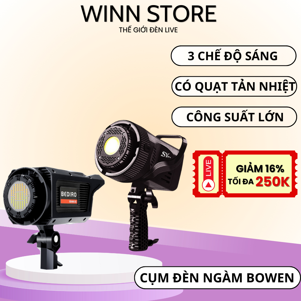 Cụm đèn chụp Studio Bediro - SY500 hỗ trợ ánh sáng điều khiển từ xa ...
