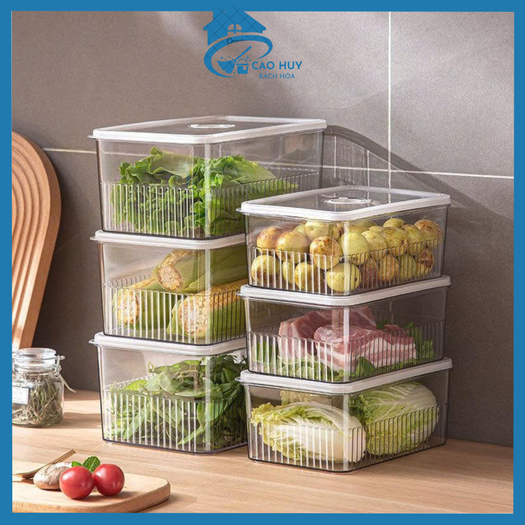 Bộ 3 Hộp Nhựa Đựng Thực Phẩm Tủ Lạnh Tiện Lợi, Hộp Bảo Quản Có Vòng Ghi Ngày Thông Minh