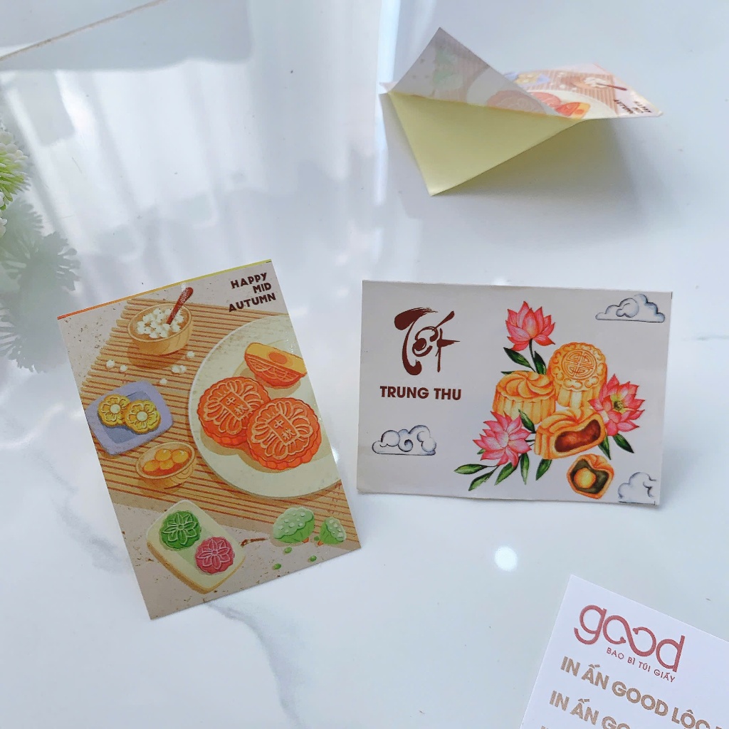Combo 50 Sticker tem dán Trung Thu đẹp, phụ kiện dán hộp bánh, dán túi ...