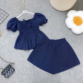 Set Áo Quần Bigsize Nữ Áo BabyDoll Vạt Xòe Kèm Quần Đùi Lưng Chun A282-Q500