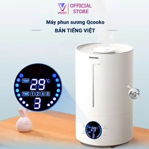 Máy phun sương Qcooko NEW 2025, Máy tạo ẩm dung tích 4L kháng khuẩn IonAg+, xông tinh dầu giúp thư dãn, giảm stress
