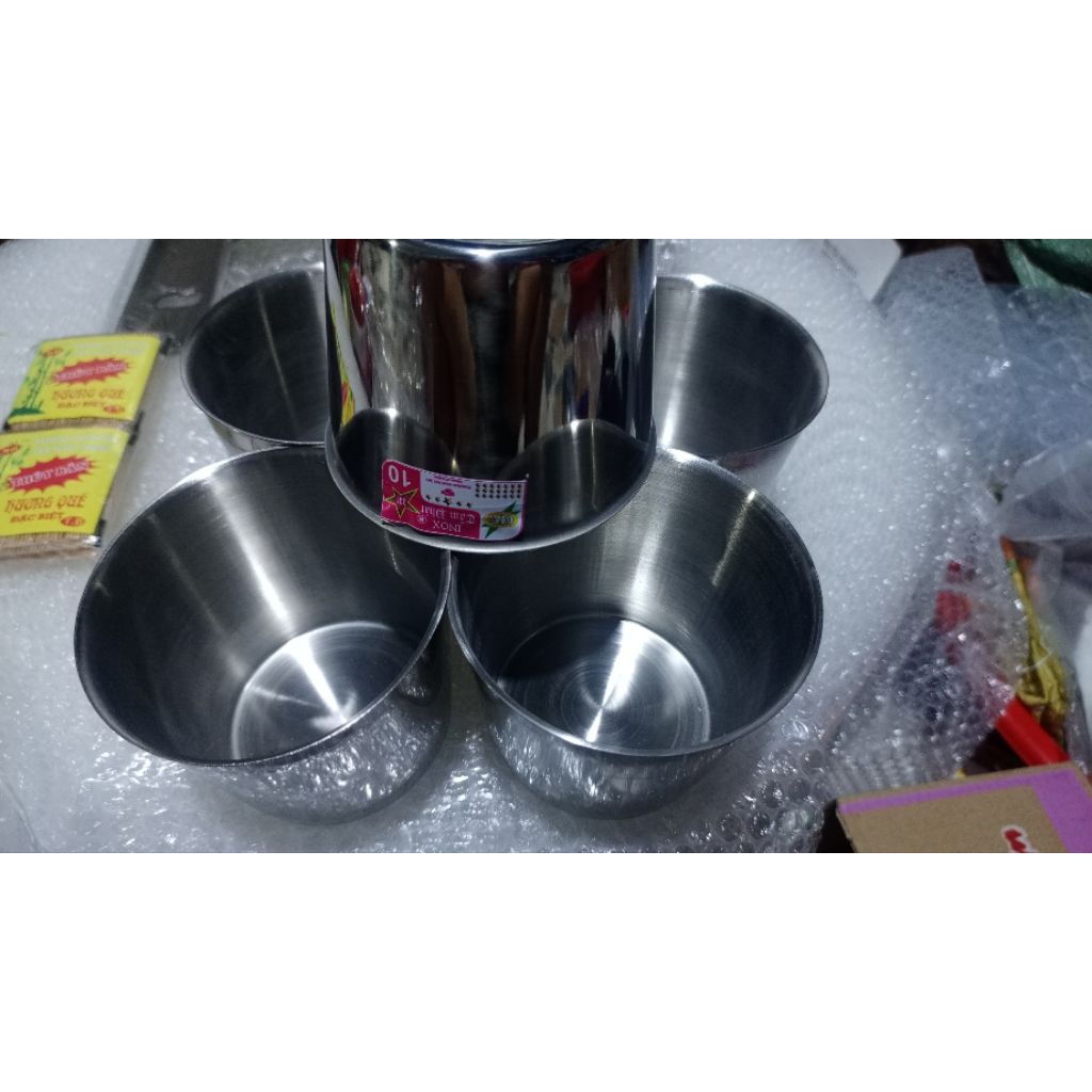 Chung, Ly Làm Nước Đá Bằng Inox 201, Siêu Bền Đáy Lon Làm Ngăn Chống Phù Đáy Số 9 350ml, 10 500ml