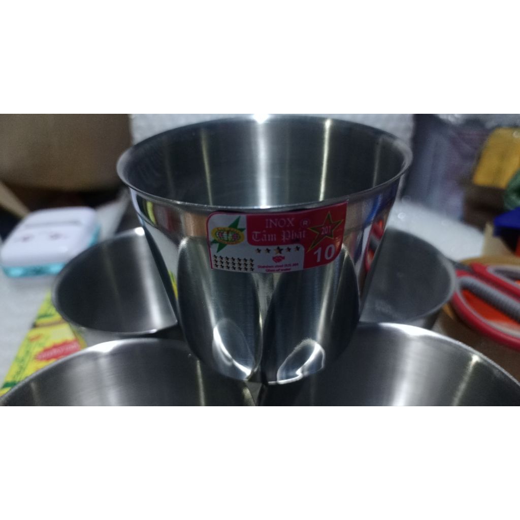 Chung, Ly Làm Nước Đá Bằng Inox 201, Siêu Bền Đáy Lon Làm Ngăn Chống Phù Đáy Số 9 350ml, 10 500ml