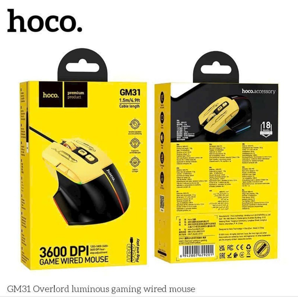 Chuột máy tính có dây hoco GM31 cổng usb