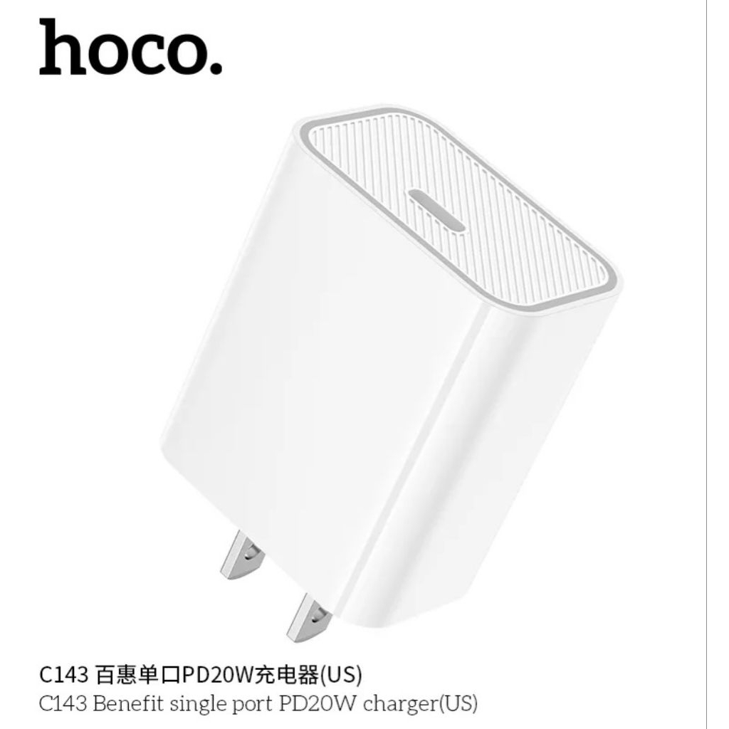 Củ Sạc Nhanh HOCO C143 20W PD QC3.0 – Chính Hãng, Tương Thích iPhone, Android