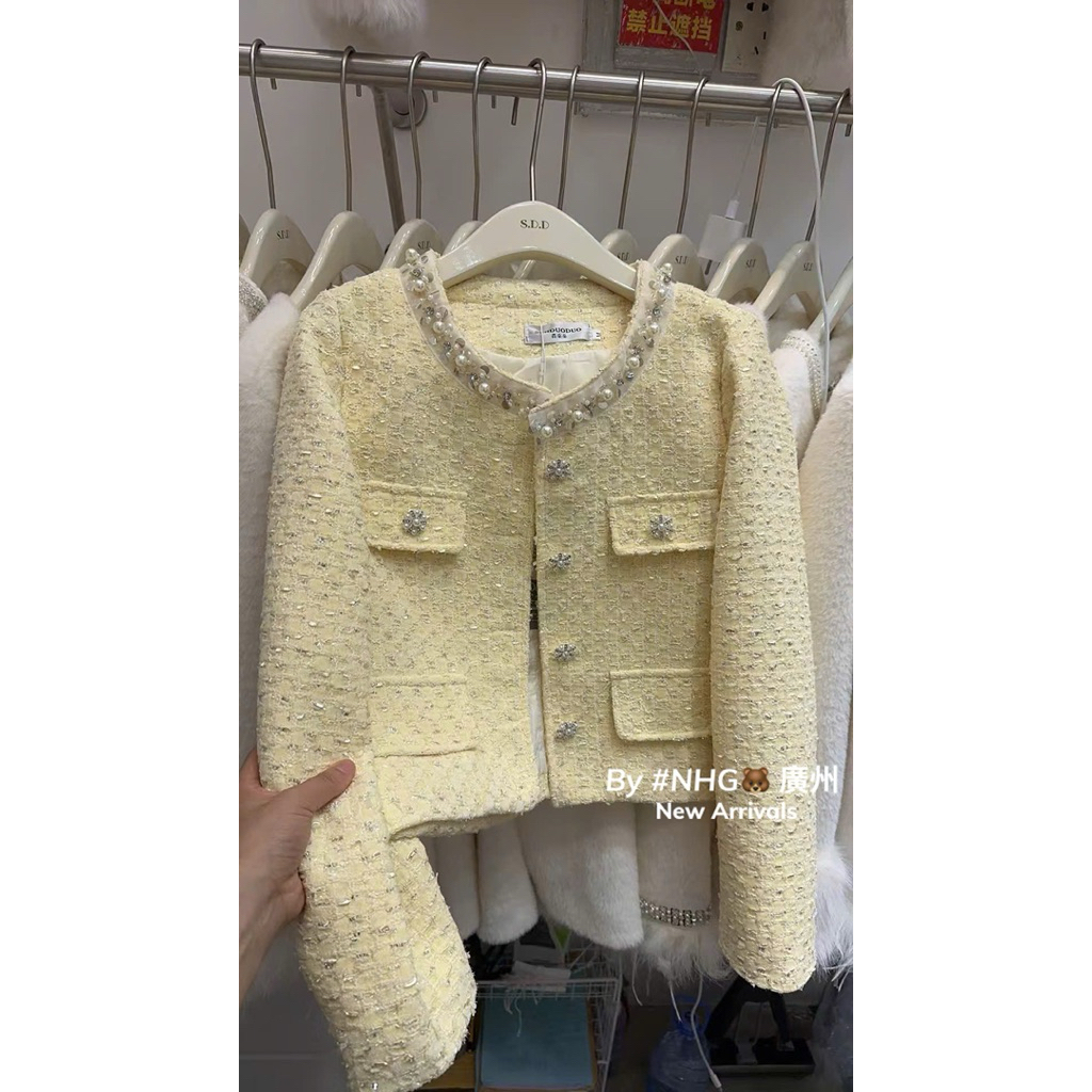 @Ssu.Studio// QCL1 CÓ Sẵn) ÁO DẠ SWEET NEW 2025 cổ đính ngọc hàng quảng châu6829