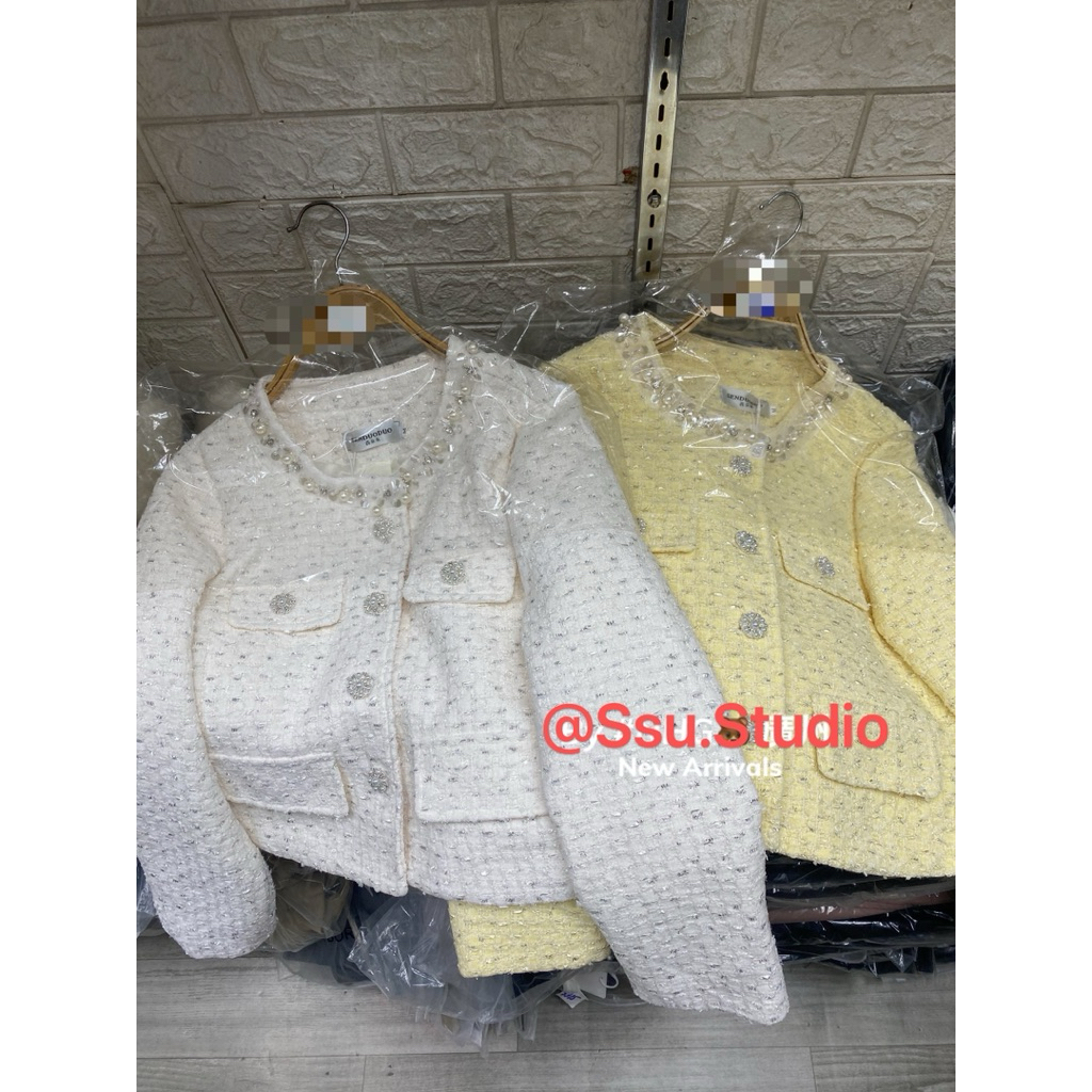 @Ssu.Studio// QCL1 CÓ Sẵn) ÁO DẠ SWEET NEW 2025 cổ đính ngọc hàng quảng châu6829