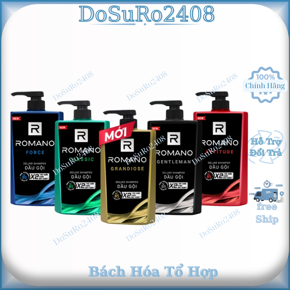 Dầu gội Romano hương nước hoa Classic/ Attitude/ Gentleman/ Force 650g