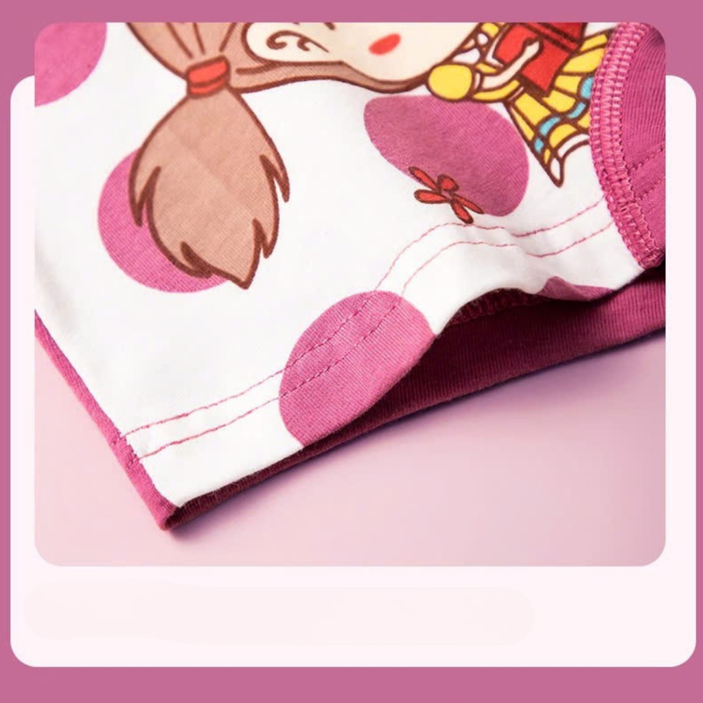 Set 4 Quần Lót Bé Gái Dáng Boxer - Quần Chip Đùi Bé Gái Cotton Mềm Co Giãn Thoáng Mát ZANABRA L8009