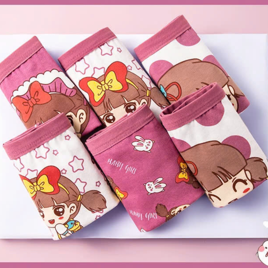 Set 4 Quần Lót Bé Gái Dáng Boxer - Quần Chip Đùi Bé Gái Cotton Mềm Co Giãn Thoáng Mát ZANABRA L8009