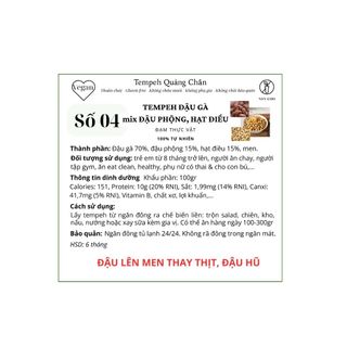 TEMPEH ĐẬU GÀ mix ĐẬU PHỘNG, HẠT ĐIỀU (số 4)- (đạm chay thay thịt, thay đậu hũ)