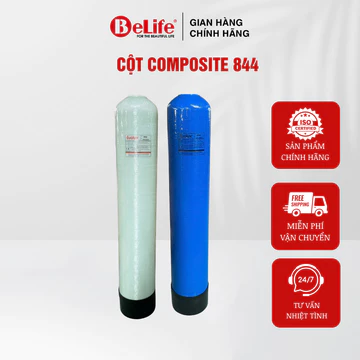 Vỏ cột lọc nước Composite 844 Euolux xử lý nước giếng khoan, nước máy gia đình (Tặng kèm trõ cột)