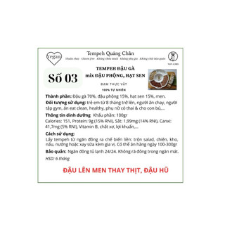Hỏa tốc TEMPEH ĐẬU GÀ mix ĐẬU PHỘNG, HẠT SEN (SỐ 3) (đạm thực vật thay thịt, thay đậu hũ)