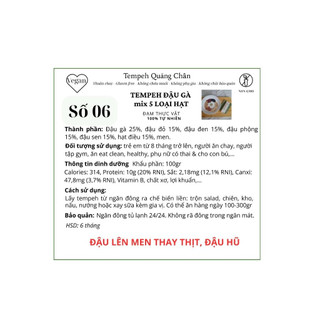 TEMPEH ĐẬU GÀ mix 5 LOẠI HẠT gói lá chuối (số 6) (ko đậu nành)-đạm thực vật thay đậu hũ