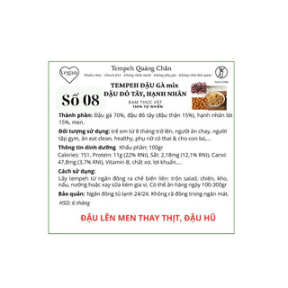 Hỏa tốc TEMPEH ĐẬU GÀ mix ĐẬU ĐỎ TÂY, HẠNH NHÂN (SỐ 8) - thay thịt, đậu hũ cho người ăn chay