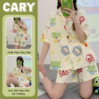 Bộ ngủ pijama cộc tay quần đùi dễ thương, đồ bộ nữ hoạt hình mặc nhà cute mùa hè CARY