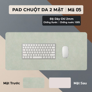 Pad Chuột Cỡ Lớn Da PU 2 Mặt Màu Xanh/Hồng phấn - Chống Nước 100% - Chống Xước - Chống Bụi