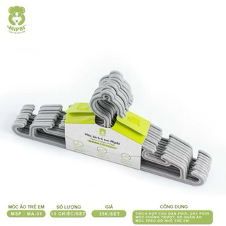 Set 10 móc treo quần áo, treo đồ Mipbi cao cấp
