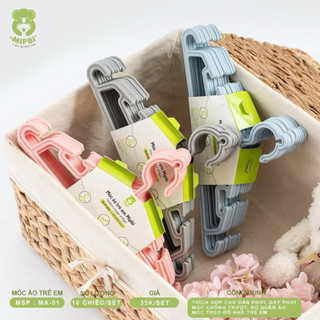Set 10 móc treo quần áo, treo đồ Mipbi cao cấp