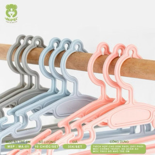 Set 10 móc treo quần áo, treo đồ Mipbi cao cấp